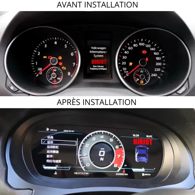 Virtual Cockpit Golf 6 compteur digital haute résolution