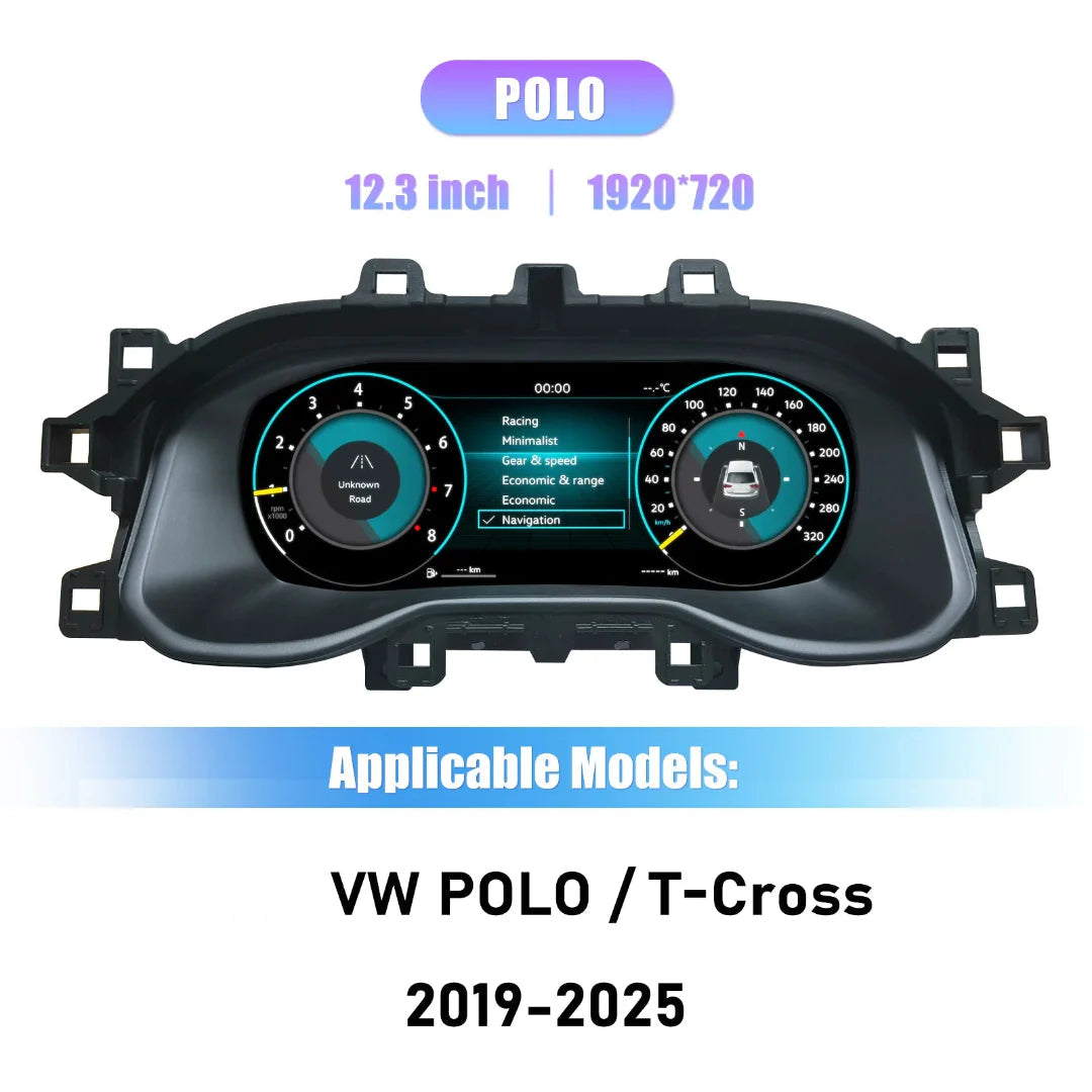 Compteur Digital Volkswagen Polo et T-Cross (2019-2025) – Écran 12,3 pouces