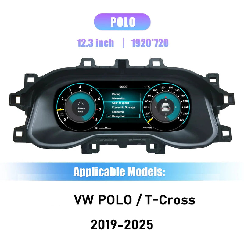 Compteur Digital Volkswagen Polo et T-Cross (2019-2025) – Écran 12,3 pouces